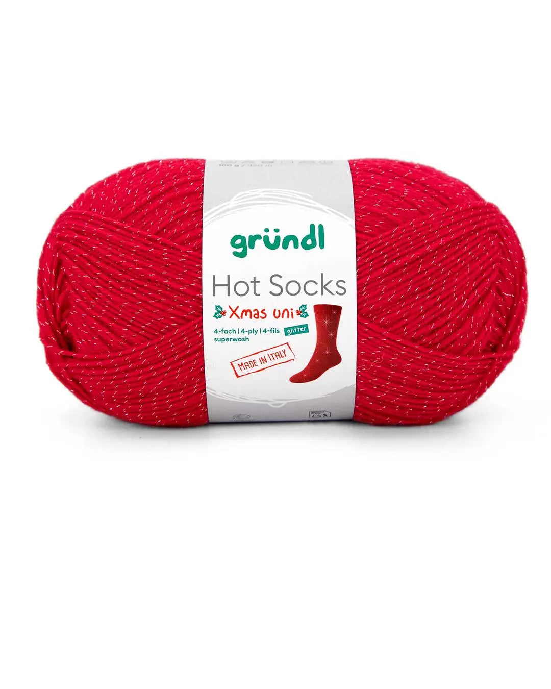 Hot Socks XMAS uni, 4-fach mit Glitter